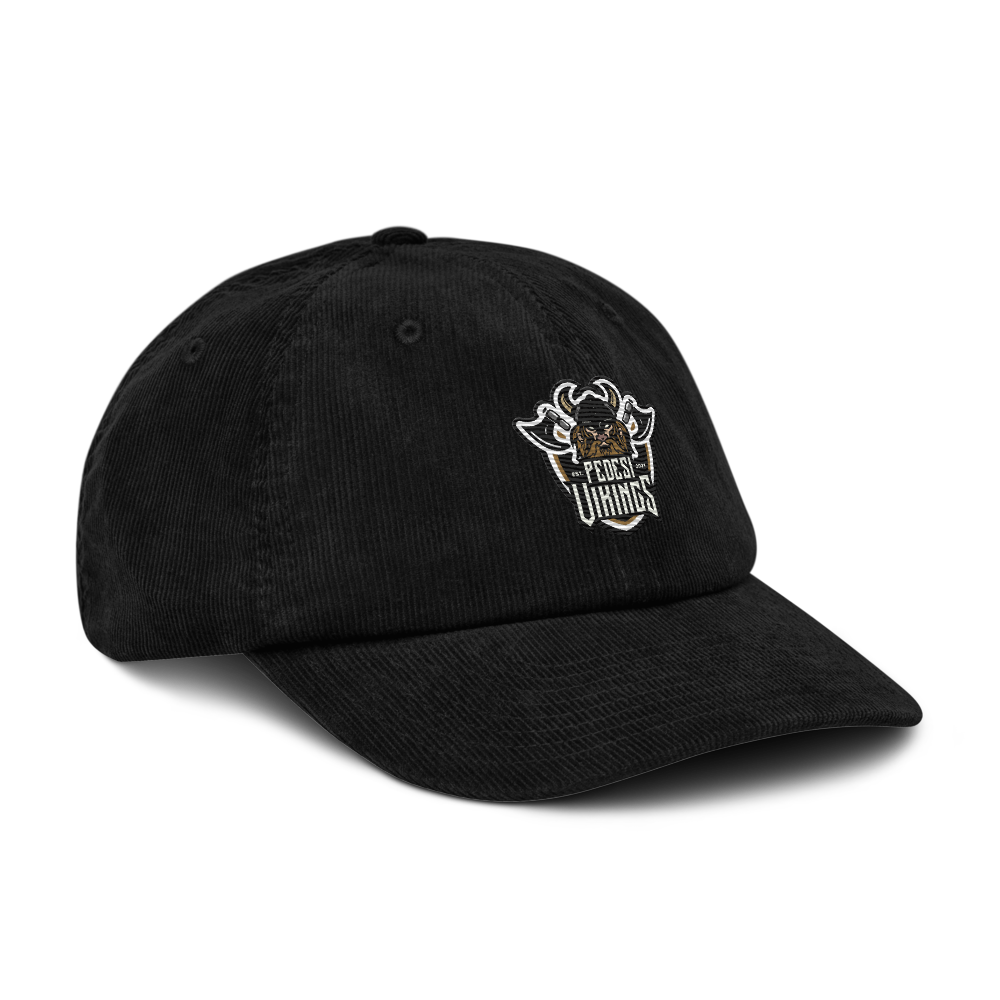  Svart keps i manchestertyg. One size.